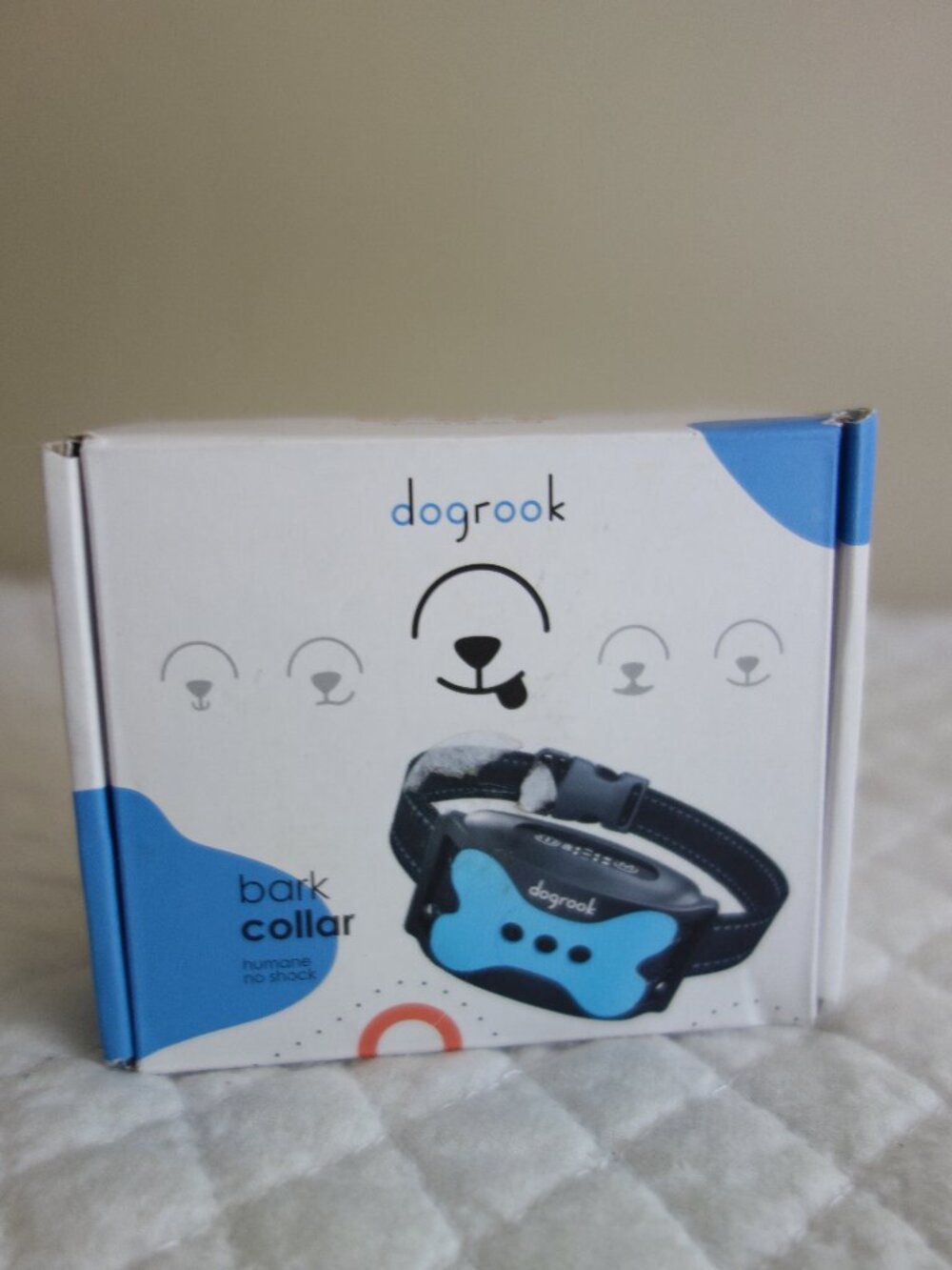 New DOGROOK Blue Bark Collar – 8-110 lbs – No Shock, Rechargeable, Vibration, Wa